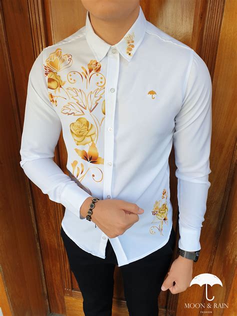 camisa blanca versace hombre|camisa de versace para hombre.